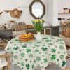 BOBOWUNY Green Shamrock Square/Round Tablecloths 60x60, St. Patrick's Day Clover Leaves Table Cloth Wrinkle Free Table Cover Indoor/Outdoor Tabletop Decor for Wedding Holiday Party Dinner Baby Shower view 4