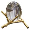 ALDEPO Sculpture Tabletop 110mmClear Crystal Ball Transparent Glass Ball with Pure Copper Metal Stand Decoratio Used for Decoration Balls (Size : S) view 1