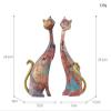 ALDEPO Sculpture Tabletop Decoration Two Oil Painting Cats Art Resin Statue Cats for Hotel Bookshelf Desktop Decoration 24cm Tall view 2