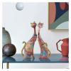 ALDEPO Sculpture Tabletop Decoration Two Oil Painting Cats Art Resin Statue Cats for Hotel Bookshelf Desktop Decoration 24cm Tall view 3