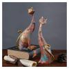 ALDEPO Sculpture Tabletop Decoration Two Oil Painting Cats Art Resin Statue Cats for Hotel Bookshelf Desktop Decoration 24cm Tall view 4