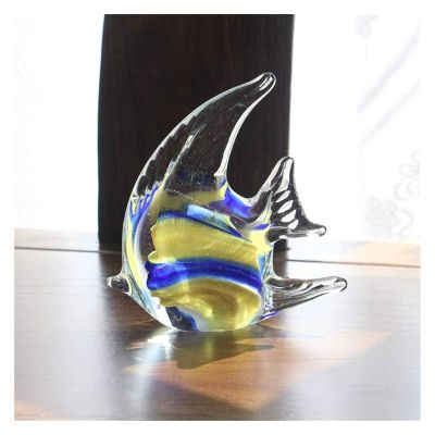 ALDEPO Sculpture Tabletop Statue Ornaments Sculptures Handicrafts, Colored Glaze, Fish, Creative Gifts, Squid, Marine Animals, Ornaments, Fish Tanks, Decoration, Yellow Color, STRI