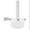GROHE Start Cosmopolitan QuickFix Toilet Brush Set (Glass and Metal, Wall-Mounted, Concealed Fastening, Including Screws and Dowels, Easy to Fit with GROHE QuickGlue), Size 374 mm, Chrome, 41169000 view 1