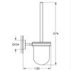 GROHE Start Cosmopolitan QuickFix Toilet Brush Set (Glass and Metal, Wall-Mounted, Concealed Fastening, Including Screws and Dowels, Easy to Fit with GROHE QuickGlue), Size 374 mm, Chrome, 41169000 view 2