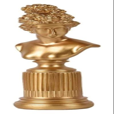 ALDEPO Sculpture Tabletop Statue Freya Statue Resin Greek Roman Mythology Goddess of Foreknowledge and Wisdom Statue for Decor Shelf Desktop Bookshelf (Color : Gold)