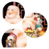 ALDEPO Sculpture Tabletop Laughing Buddha Statue Ornaments for The Home, Happy Man Holding Ru Yi and Sitting with 5 Kids/Five Children Figurines s Decor view 2