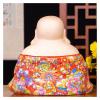 ALDEPO Sculpture Tabletop Laughing Buddha Statue Ornaments for The Home, Happy Man Holding Ru Yi and Sitting with 5 Kids/Five Children Figurines s Decor view 4