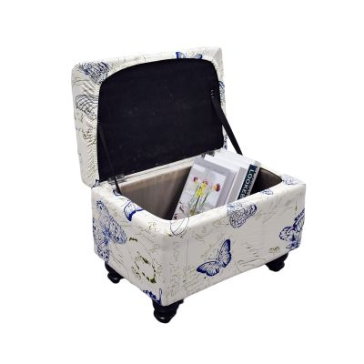 FUANGUI Ottoman Cover Stretch Storage Ottoman Bench Slipcover Printed Folding Storage Bench Ottoman Cover Footrest Stool Slipcover Footstool Protector Cover with Elastic Bottom,Small
