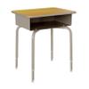 Flash Furniture Billie Student Desk - Maple Open Front School Desk - Silver Metal Frame - 24"W x 18"D Adjustable Height, Durable for School or Remote Learning view 1