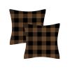 AHAHM Black and Brown Buffalo Check Plaid Throw Pillows Farmhouse Decorative Throw Pillow Case Indoor Outdoor Cushion Cover Line Pillowcase for Couch Living Room Bedroom 20 x 20 Inch Set of 2