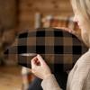 AHAHM Black and Brown Buffalo Check Plaid Throw Pillows Farmhouse Decorative Throw Pillow Case Indoor Outdoor Cushion Cover Line Pillowcase for Couch Living Room Bedroom 20 x 20 Inch Set of 2 view 3