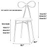QQXX Butterfly Bow Vanity Chair,Counter Height Bar Stool with Back and Footrest,Cute Vanity Stool Dining Chair,Comfy Leather Chair for Makeup Room,Girls and Ladies(17.7 inch seat Height, Blue) view 3