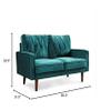 Container Furniture Direct Modern Style Tufted Velvet Couches for Living Room with Soft Fabric Upholstery and Solid Wood Frame, 2 Piece Sofa and Loveseat Set, Green view 3