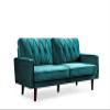 Container Furniture Direct Modern Style Tufted Velvet Couches for Living Room with Soft Fabric Upholstery and Solid Wood Frame, 2 Piece Sofa and Loveseat Set, Green view 4