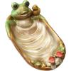 QQXX Frog Shape Soap Dish Holder Stand Cute Animal Ceramics Table Soap Sponge Holders for Bathroom, Kitchen Sink, Hotel, Decorative Ornaments American Pastoral Style 3.5 * 7.4inch view 1