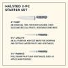 Chicago Cutlery Halsted (3-PC) Cutlery & Wooden Block Set, Ergonomic Handles and Sharp Stainless Steel Professional Chef Cutlery Set view 2
