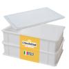 L'Oro Del Sud Home Refrigerator Size, Dough Proofing Box Tray (2 Pack + 1 lid), White Stackable, Commericial Grade, Pizza Proofing Dough Pan with Lid (16 inch x 12 inch x 4 inch), Made in Italy view 1