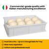 L'Oro Del Sud Home Refrigerator Size, Dough Proofing Box Tray (2 Pack + 1 lid), White Stackable, Commericial Grade, Pizza Proofing Dough Pan with Lid (16 inch x 12 inch x 4 inch), Made in Italy view 4