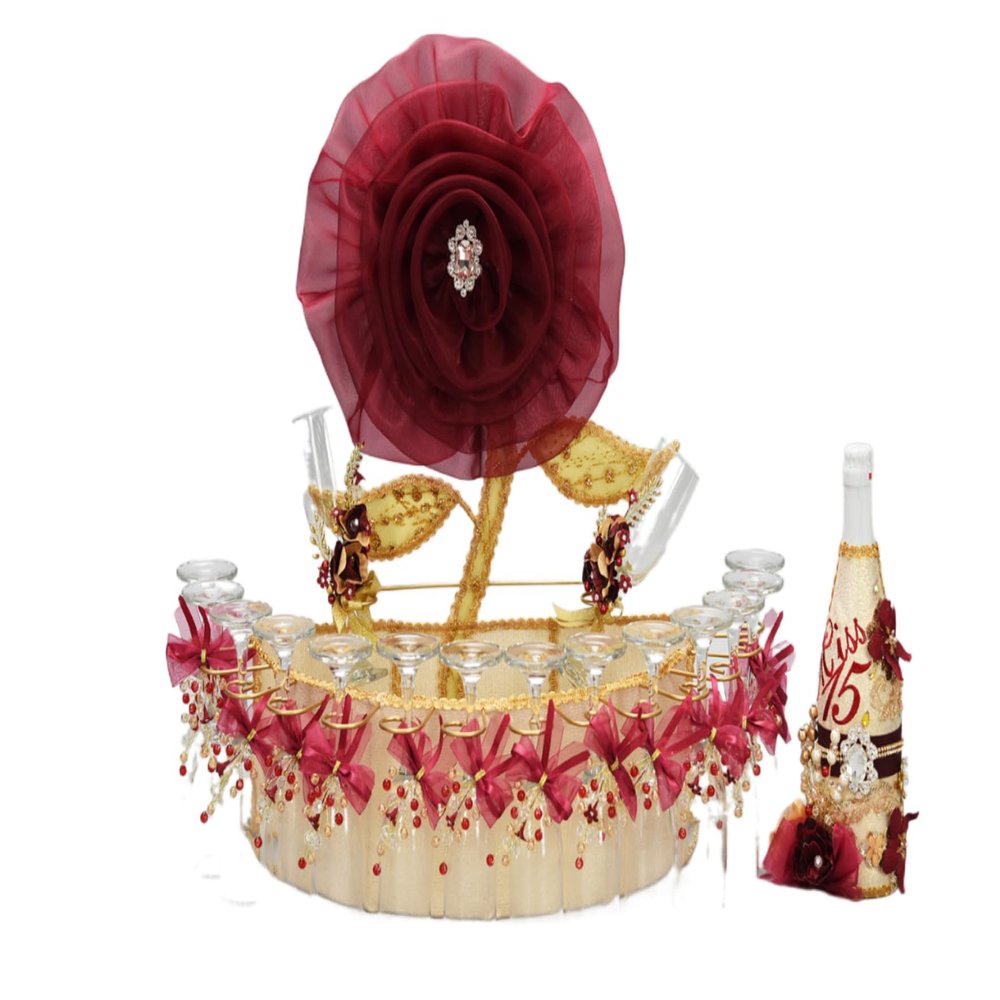 A&C Quinceaeras and More Accessories Quince Set Sweet Sixteen Accessories Quinceanera bible Quinceanera Tosting Set 181 (Big toasting set)