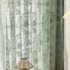 ZZC Lace Sheer Curtains with Scallop Ruffle Edge for Living Room Farmhouse 84 Inch Long Rustic Vintage Floral Embroidered Voile Panels Rod Pocket Window Treatment Set 2 Panels, Green, W52 x L84 Inch view 4