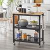 Simple Living Janelle Rolling Kitchen Cart Black view 1