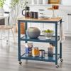 Simple Living Janelle Rolling Kitchen Cart Black view 2