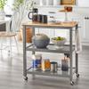 Simple Living Janelle Rolling Kitchen Cart Black view 4