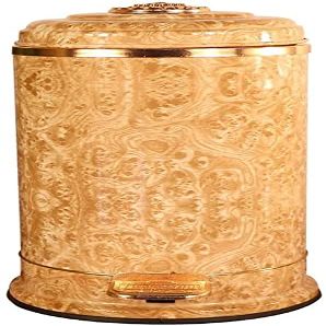 Trash Can Decorative Waste Basket Vintage Trash Can, Metal Marble Texture Trash Can Living Room Restaurant Coffee Shop Bar Bathroom Trash Can Continental Trash Can Size 24-26CM ( Size : 10L-26*42CM )