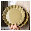 2 Pcs Kitchen Dinnerware Set, 9 Lace Dinner Plates, Stoneware Deep Dish, Big Plate Vintage Cutlery Family Party Serving Plates view 1