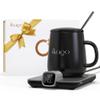 Coffee Mug Warmer Set, 1F Precision Temperature Control Smart Heated Mug for Desk, Electric Coffee Warmer with Auto Shut Off & Real-Time Temp Display, Gifts for Men Women, 15oz Ceramic Mug, Black view 1