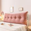 Headboard Pillow Full Size Bed Cushion with Straps and Double Metal Zipper Large Headboard Sitting Up Pillow for Watching TV, Gaming or GERD,Pink,120x55cm view 1