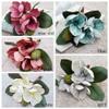 Artificial Magnolia Flowers, Long Stem White Magnolia Flower Plant Bouquet for Vase Table Wedding Holidays Party Home Decor(Blue) view 2