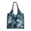 SEPTYK Winter Snowflakes Sparkle Sky Christmas Pattern Canvas Tote Bag Reusable Grocery Shopping Bags Women Shoulder Handbag Large Capacity Heavy Duty Washable Foldable view 1