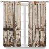 Rustic Barn Door Curtains, Old Wood Panel Farmhouse Rustic Vintage Living Room Bedroom Kitchen Curtains 42x45 Inch view 3