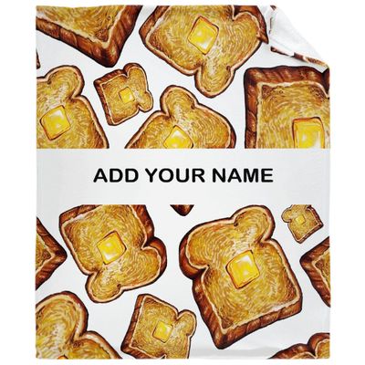 Anuruddha Toast Personalized Blanket with Name Custom Text Blankets for Bedroom Couch, Lightweight Personalized Gift for for Toast Lovers Oversize (120"x90")