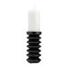 8"Hx4" Diameter, Wood Accordion Candle Holder, Black Finish, Decorative Candle Holder for Centerpieces, Home Decor, and Ambient Lighting and a Decorative Complement view 2