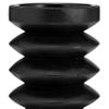 8"Hx4" Diameter, Wood Accordion Candle Holder, Black Finish, Decorative Candle Holder for Centerpieces, Home Decor, and Ambient Lighting and a Decorative Complement view 3
