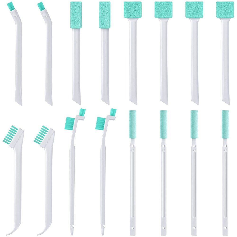 Lumkew Small Cleaning Brushes for Small Spaces, Tiny Household Cleaning Supplies Tools, Mini Crevice Cleaning Brush Scrub Narrow Corner Nook Track Grooves Bathroom Kitchen Home Detailing, 16 Pcs