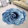 QQXX Round Carpet Floor Mat, Bedroom Soft Faux Wool Flower Shaped Rug,Non-Slip Absorbent Bathroom Carpet Girl Room Decoration Mats(50x50cm(20x20inch), A) view 1