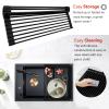 MERRYBOX Roll Up Dish Drying Rack, Silicone Wrapped Over The Sink Dish Rack Foldable Dish Drainer Anti-Slip Dish Racks for Kitchen Counter, Multipurpose Kitchen Sink Drying Rack, 18" x 13", Black view 3