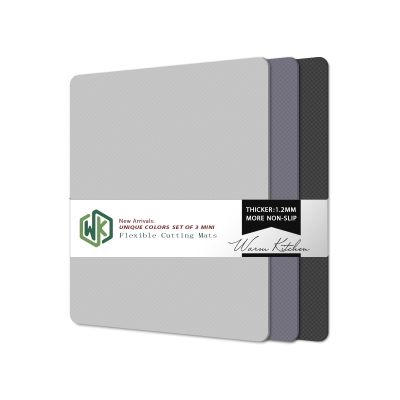 WK Small Flexible Plastic Cutting Boards for Kitchen Set of 3, Non Slip Cutting Mats for Meat, Mini Cutting Board Mats, BPA Free, Dishwasher Safe, 7.3x11.5"