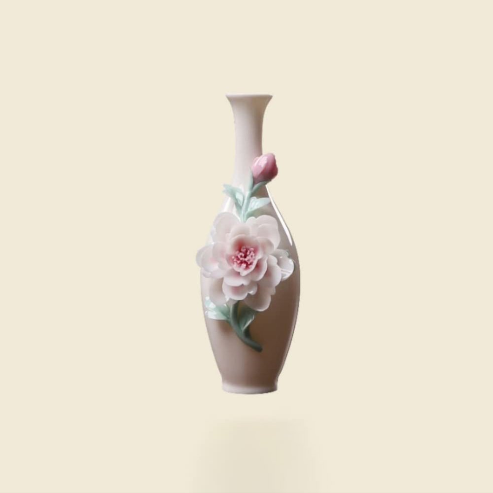 Ceramic Flower Embossed Vase Flower Decorative Vase Creative Flower Arrangement Modern Home Decoration Vase Plant Pot NO.06