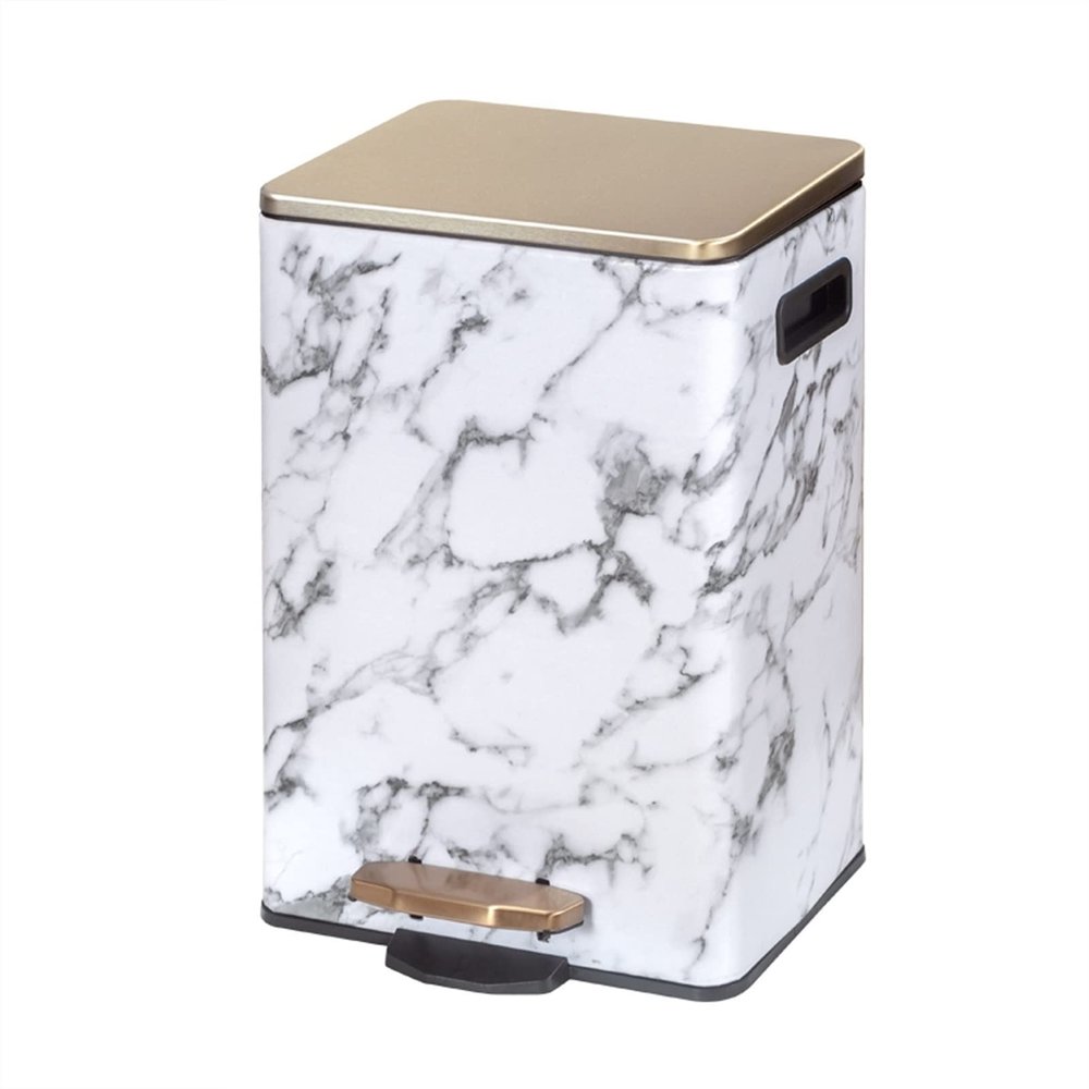 Kitchen Garbage Can Trash can Home Living Room Creative high-end Simple with Cover Kitchen Bedroom Office Removable Liner Bucket Wastebasket (Color : D)