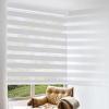 Cordless Zebra Blinds for Windows, Custom Size Zebra Roller Window Blinds, Dual Layer Blackout Zebra Roller Shades, Window Blinds for Home, Office, Kitchen, Bathroom 64 * 48in (W*H),Light Grey view 1