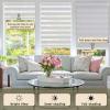 Cordless Zebra Blinds for Windows, Custom Size Zebra Roller Window Blinds, Dual Layer Blackout Zebra Roller Shades, Window Blinds for Home, Office, Kitchen, Bathroom 64 * 48in (W*H),Light Grey view 3
