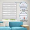Cordless Zebra Blinds for Windows, Custom Size Zebra Roller Window Blinds, Dual Layer Blackout Zebra Roller Shades, Window Blinds for Home, Office, Kitchen, Bathroom 64 * 48in (W*H),Light Grey view 4