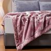 LGYKUMEG 6.6lb Korean Mink Blanket Twin Size 71"  87" - Silky Soft and Warm,2 Ply Reversible Plush Fleece Thick Throw Blanket for WinterPurple view 3