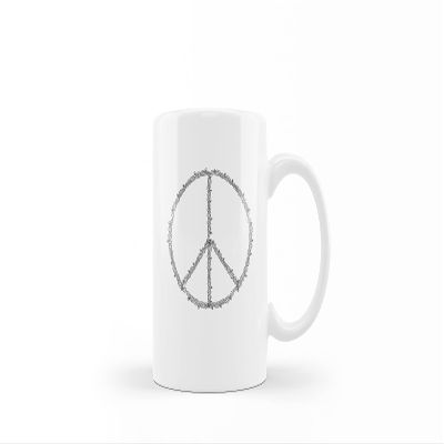 Peace Sign Coffee Mug - Undecided Coffee Mug - 12 OZ Coffee Mugs - Porcelain Coffee Mug - Gift for Him and Gift for Her