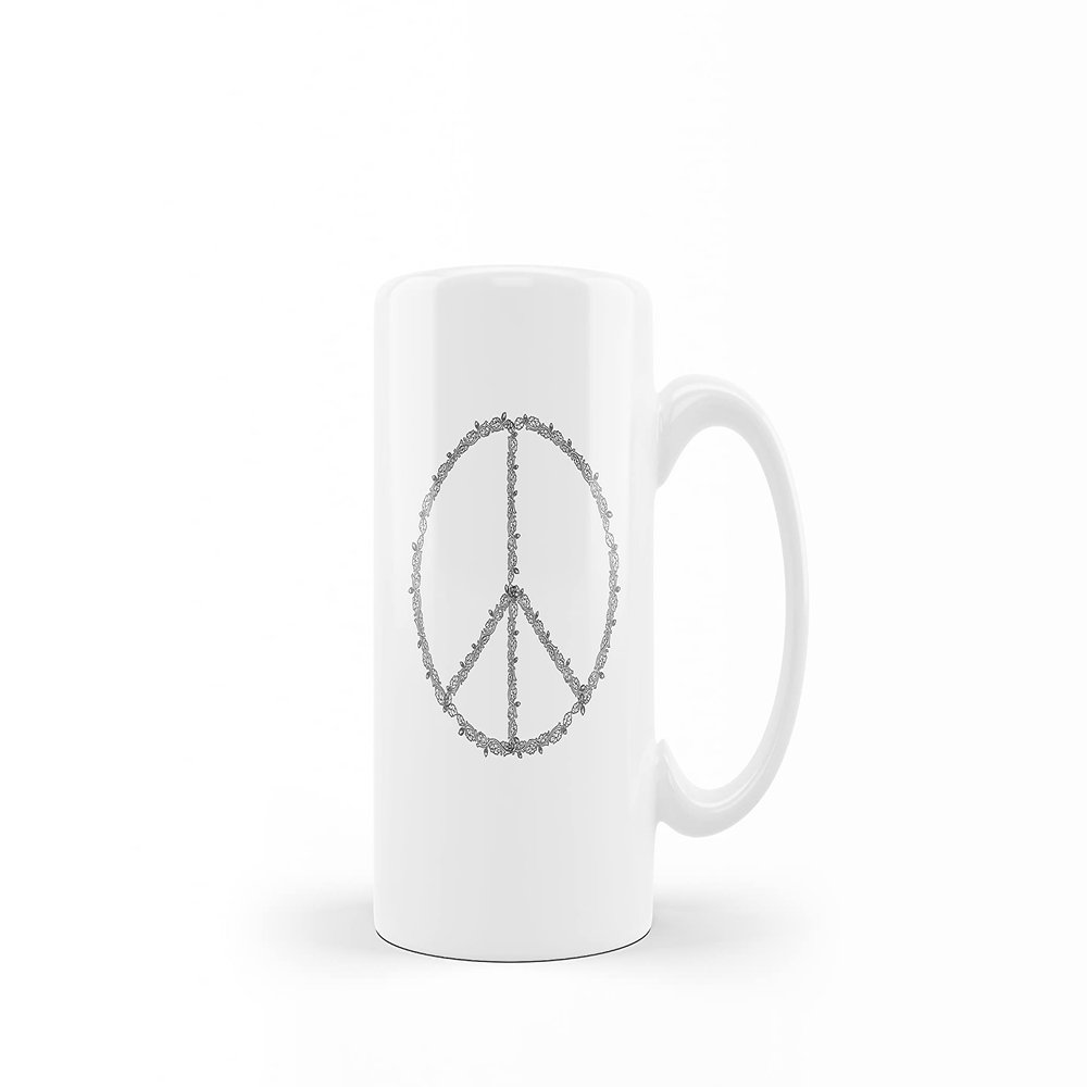 Peace Sign Coffee Mug - Undecided Coffee Mug - 12 OZ Coffee Mugs - Porcelain Coffee Mug - Gift for Him and Gift for Her