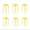 LUXUCURE Set of 6 Portable Stack Stools 17.5" Height Backless Seating for Home, Dining Room, Classrooms or Salon, Party (Color : Yellow) view 1